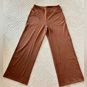 brand new brown wide leg yoga pants